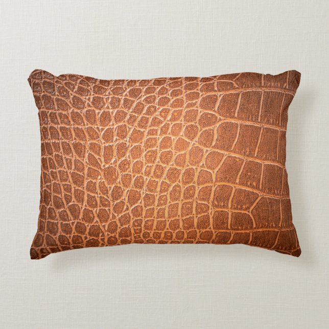 Brown skin leather texture use for background accent pillow (Front)