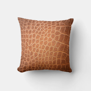 Brown skin leather texture use for background throw pillow