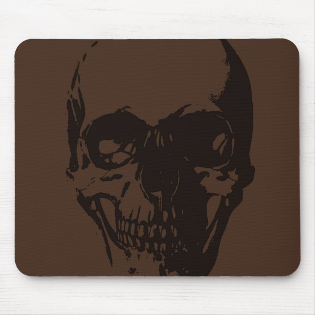 Brown Skull Mouse Pad (Front)