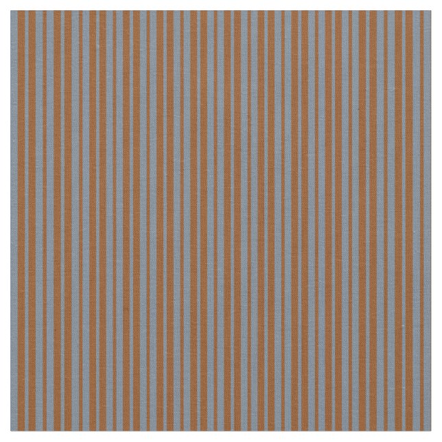 Brown & Slate Grey Stripes Pattern Fabric (Close Up)