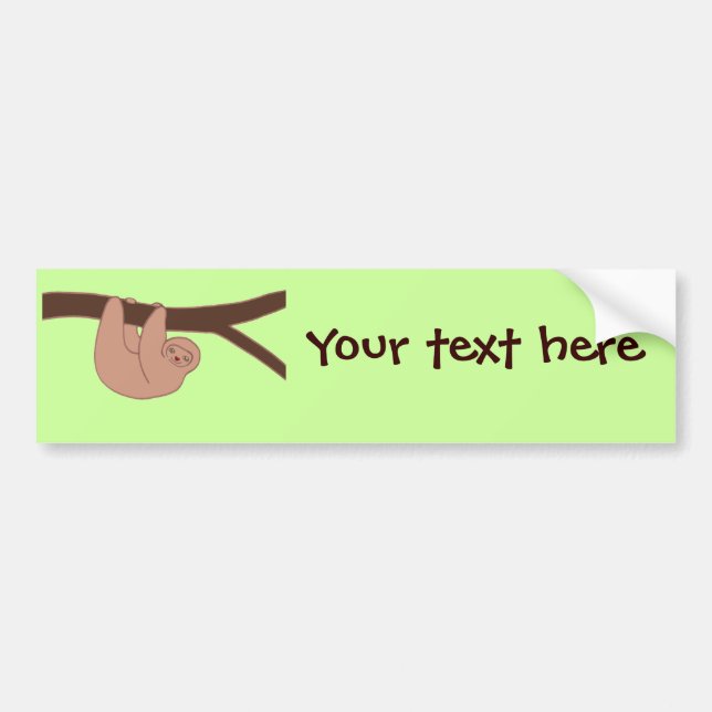 Brown Smiling Sloth with Heart Nose Bumper Sticker (Front)