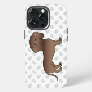 Brown Smooth Coat Dachshund Cute Dog Illustration iPhone 13 Pro Case