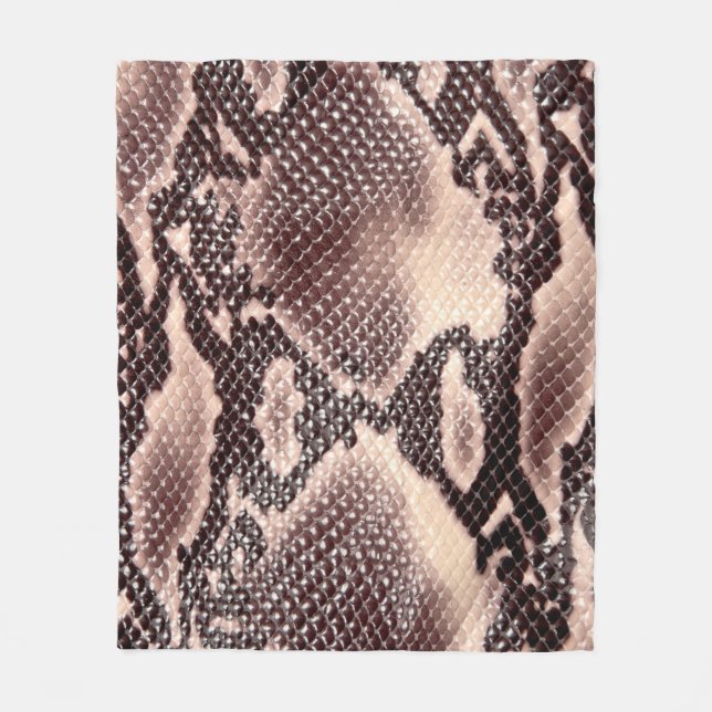 Brown snake leather texture fleece blanket (Front)