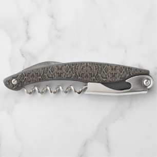 brown SNAKE SKIN pattern Corkscrew