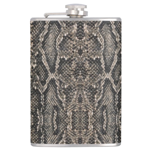 brown snake skin pattern | hip flask (Front)
