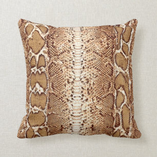 Brown Snake Skin Print #1 Throw Pillow