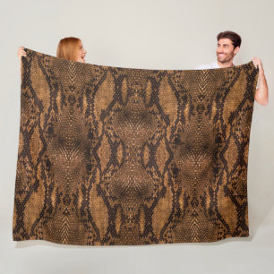 Brown Snake Skin Print Fleece Blanket