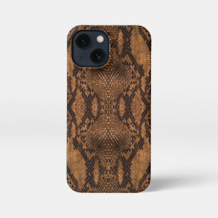 Brown Snake Skin Print iPhone 13 Mini Case