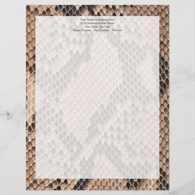 Brown Snakeskin Look Letterhead (Front)