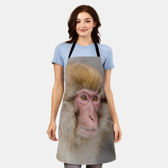 Brown Snow Monkey, Japanese Photography Apron (Worn)