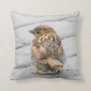 Brown Sparrow Throw Pillow