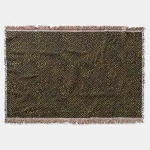 Brown Spiral Lion Heads Pattern, Throw Blanket