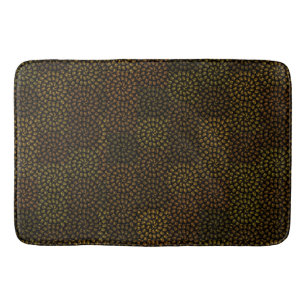 Brown Spiral Lions Heads Pattern, Bath Mat