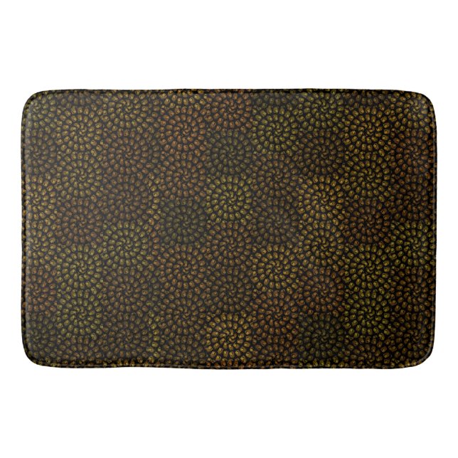 Brown Spiral Lions Heads Pattern,  Bath Mat (Front)