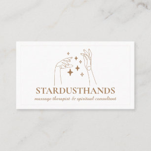 Brown Spiritual Stars Hands Therapy Body Massage Business Card