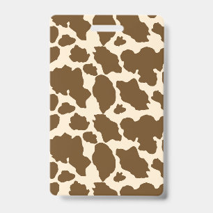 Brown Spots Cow Print Farmer Farm Animals Classy Badge