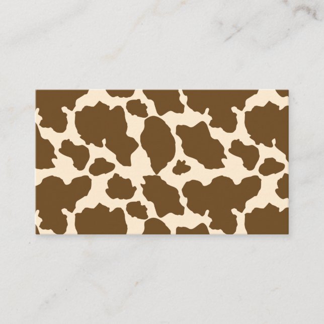Brown Spots Cow Print Farmer Farm Animals Classy Business Card (Front)