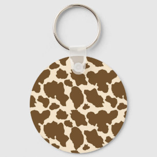 Brown Spots Cow Print Farmer Farm Animals Classy Keychain