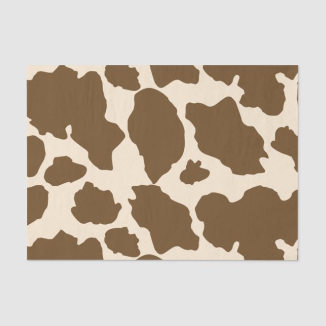 Brown Spots Cow Print Farmer Farm Animals Classy Tissue Paper (Front)