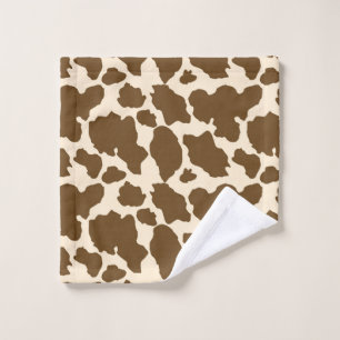 Brown Spots Cow Print Farmer Farm Animals Classy Wash Cloth