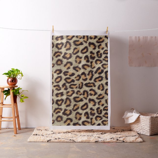Brown spots leopard pattern fur texture fabric (In Situ)