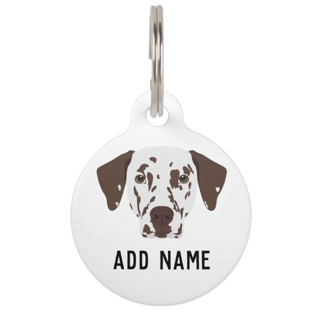 Brown Spotted Dalmatian Dog Pet Tag (Front)