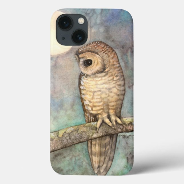 Brown Spotted Owl Wildlife Painting Case-Mate iPhone Case (Back)
