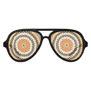 Brown Spotty Circular Spots Pattern, Aviator Sunglasses