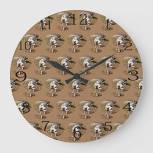Brown Spotty Dalmatian, Large Clock