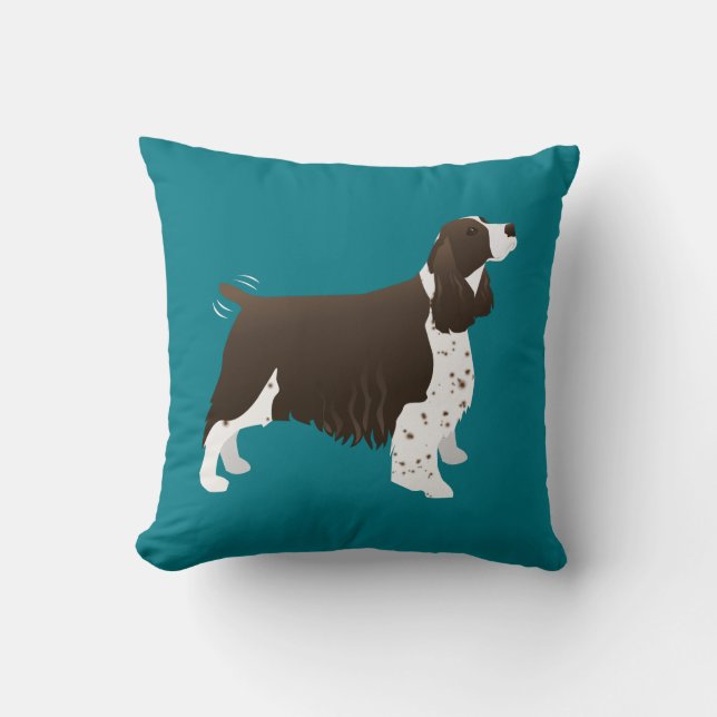 Brown Springer Spaniel Basic Breed Customizable Throw Pillow (Front)