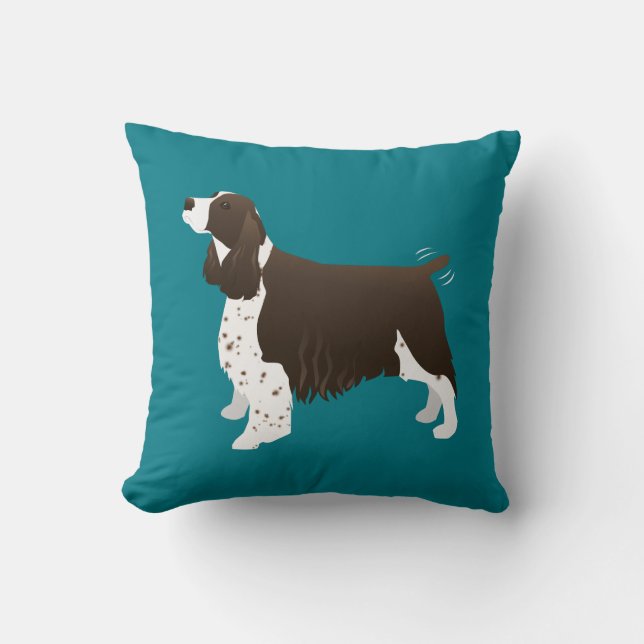 Brown Springer Spaniel Basic Breed Customizable Throw Pillow (Front)