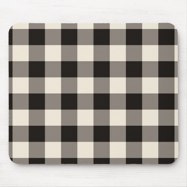 Brown Square Check Mouse Pad (Front)