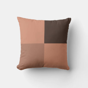 Brown Squares Throw Pillow