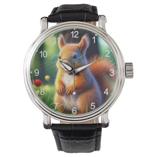 Brown Squirrel Sitting On Grass-435435 Watch (Front)