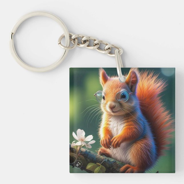 Brown Squirrel Sitting on The Branch-567656  Keychain (Front)