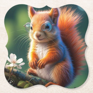 Brown Squirrel Sitting on The Branch-567656 Paper Coaster