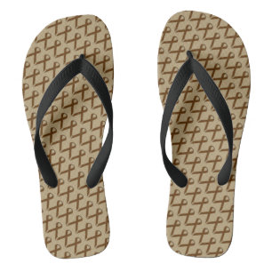 Brown Standard Ribbon by Kenneth Yoncich Flip Flops