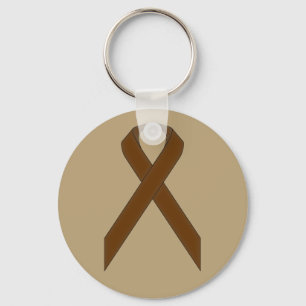 Brown Standard Ribbon by Kenneth Yoncich Keychain
