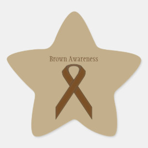 Brown Standard Ribbon by Kenneth Yoncich Star Sticker