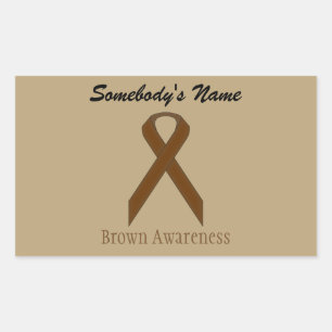 Brown Standard Ribbon by Kenneth Yoncich Sticker