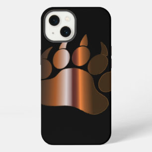 BROWN STEEL BEAR PAW ON BLACK iPhone 13 CASE