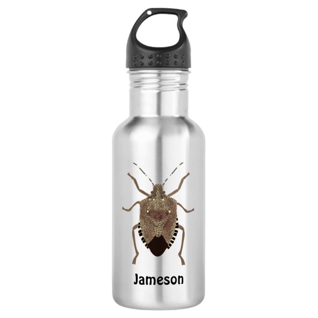 Brown Stink Bug Illustration Personalized 532 Ml Water Bottle (Front)