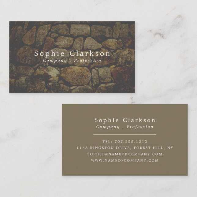 Brown Stone Effect, Rustic Business Card (Front/Back)