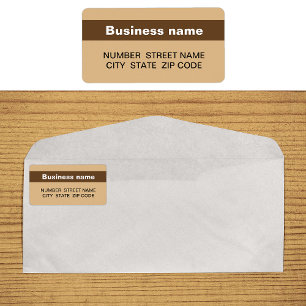 Brown Stripe On Business Address Label