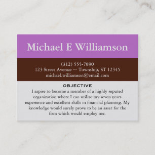 Brown Stripe Purple RESUME Business Cards