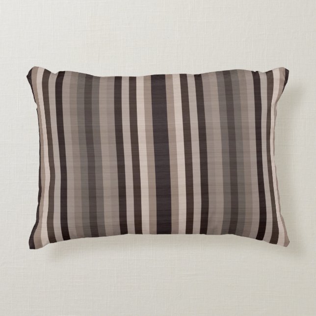 Brown Striped Pattern Accent Pillow (Front)