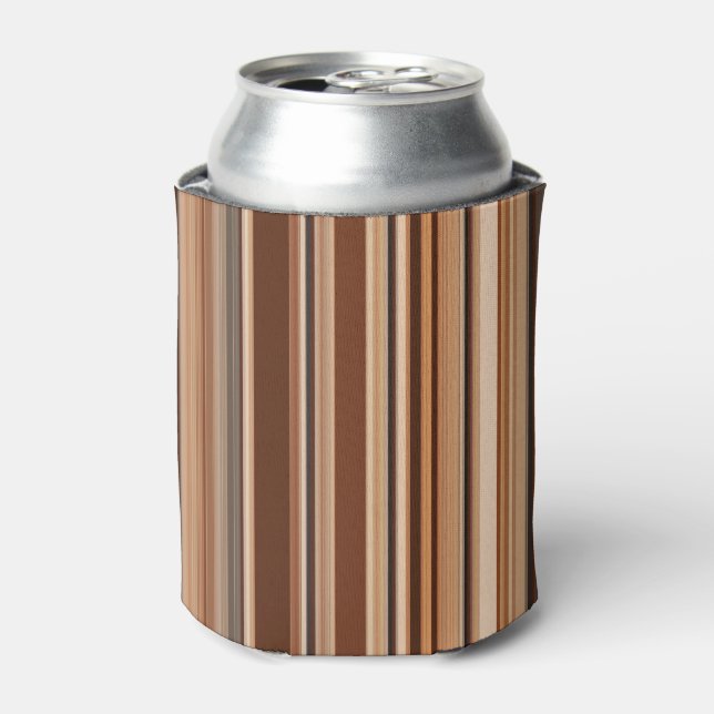 Brown Striped Pattern Can Cooler (Can Front)
