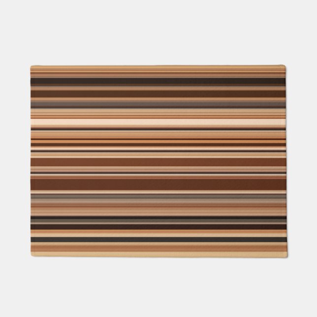 Brown Striped Pattern Doormat (Front)