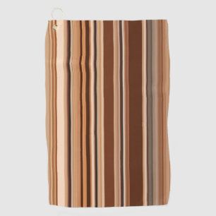 Brown Striped Pattern   Golf Towel