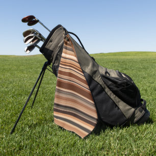 Brown Striped Pattern  Golf Towel
